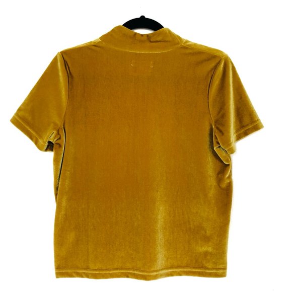 Madewell Velvet Mock Neck Tee Savannah Moss Top S - Picture 5 of 5